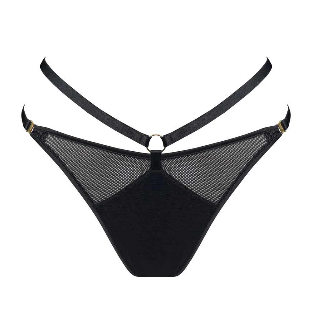 BORDELLE Ula Strap Thong in Black